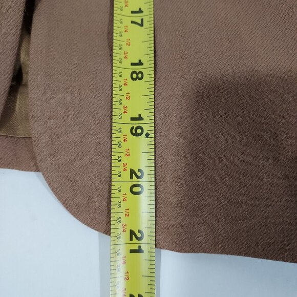 EVAN-PICONE 1980's 4 Button Carmel Long Length Blazer Shoulder Pads Made In USA - Picture 12 of 16